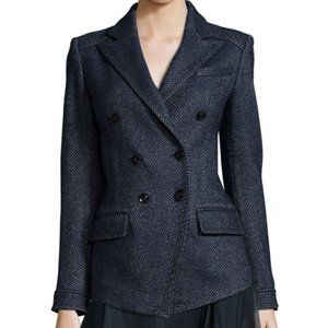 Marissa Webb Travis Herringbone Blazer, Slate Blue - M